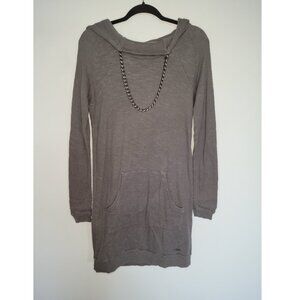 Diesel Hoodie Dress With Chain - Grey - Size S